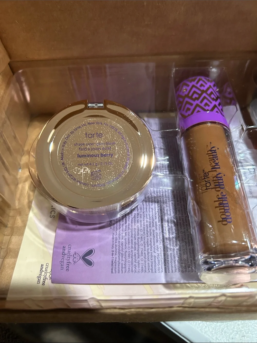 tarte Pink Blush, Double Duty Foundation & Rose Gold Brush Set 57 N Rich